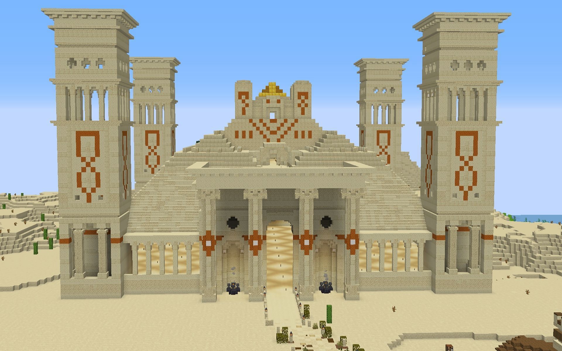 With some additions, a desert temple can be a very large and imposing structure (Image via Reddit/u/_a_person_named_will)