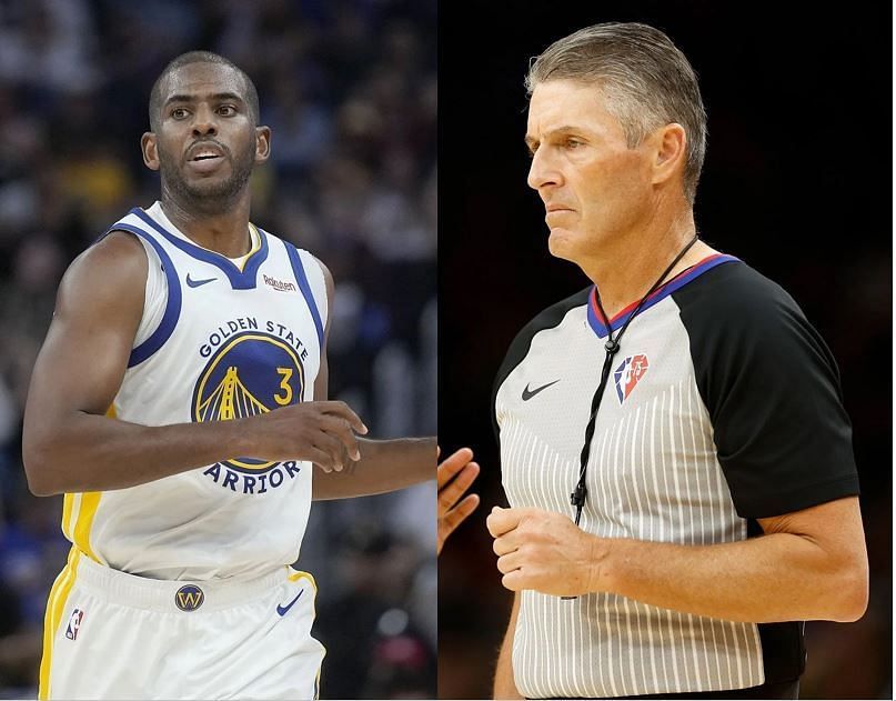 Chris Paul (L) is not a fan of referee Scott Foster (R) throughout his career.