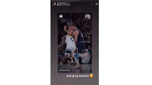 Anthony Edwards' girlfriend Jeanine Robel took to Instagram to share a story of him decimating the Nuggets (@coutureinc2/Instagram)