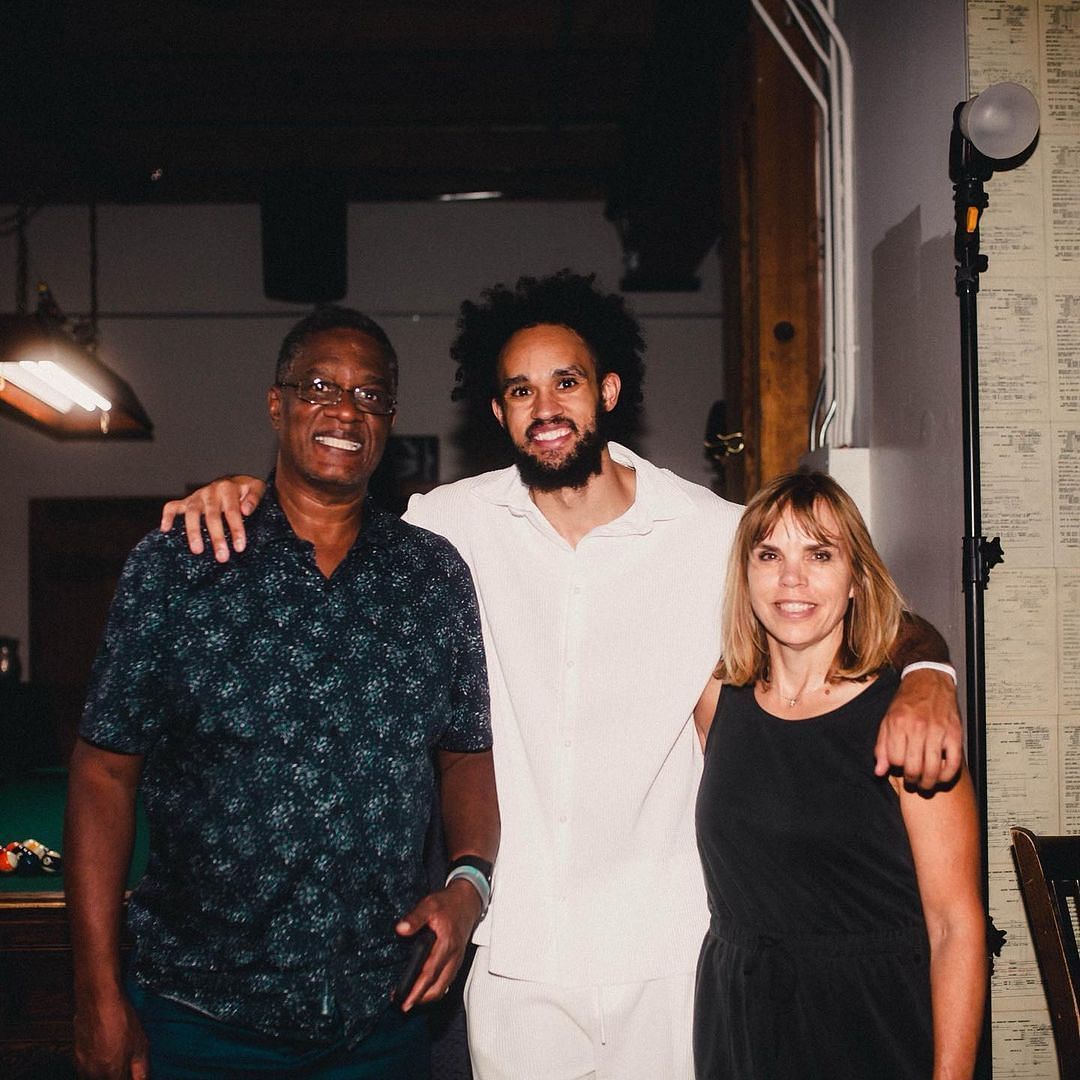 Derrick White with his parents, Source:- Instagram, @dwhite921
