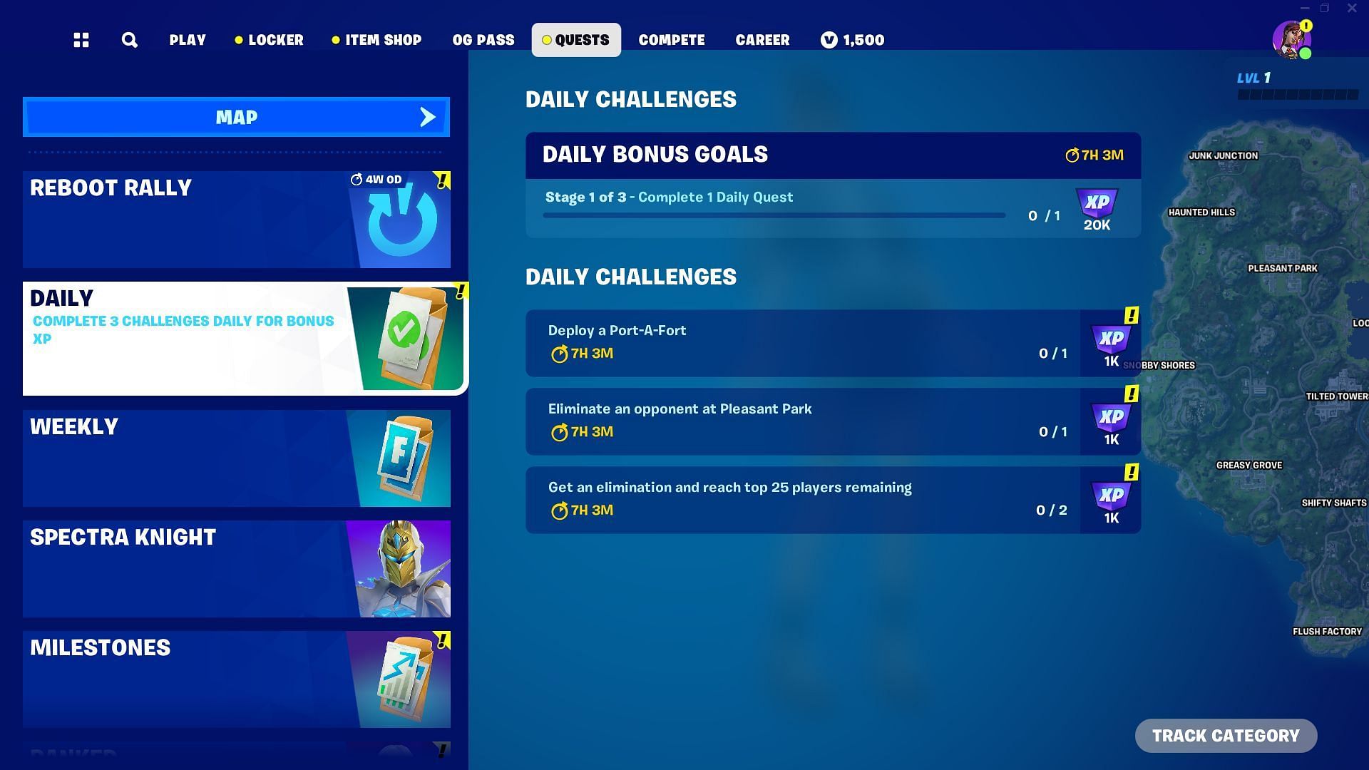 Daily Challenges are extremely easy to complete (Image via Epic Games)