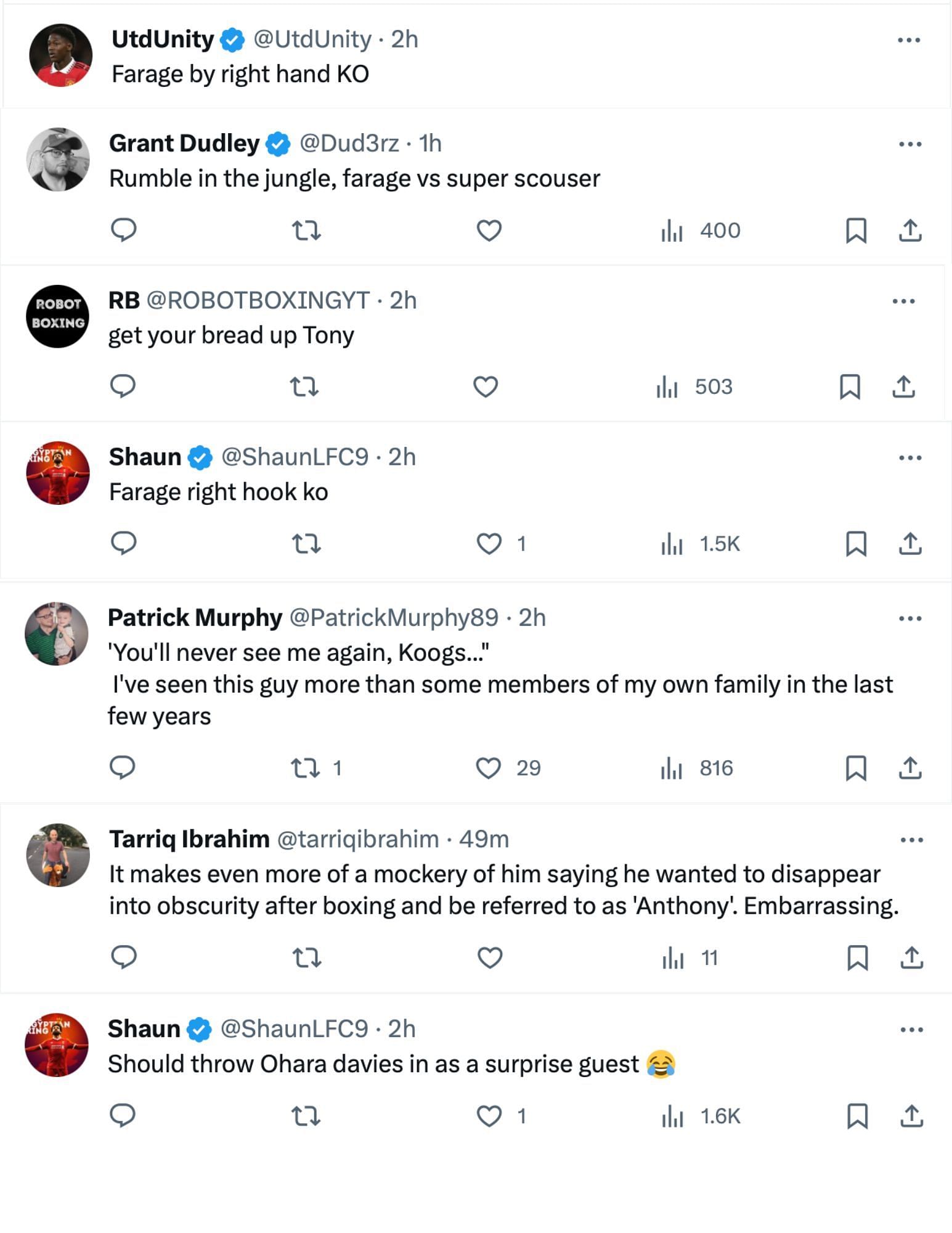 Fan reactions to Tony Bellew being announced on a British reality TV series [via @michaelbensonn on X]