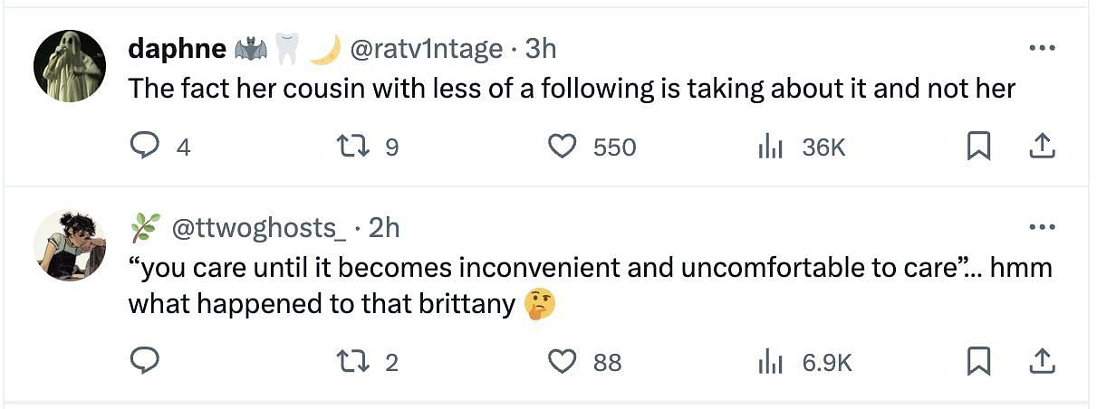 Social media users bashed Brittany, a popular influencer who denied speaking up on the Palestine issue amidst the Hamas-Israel conflict. (Image via Twitter)