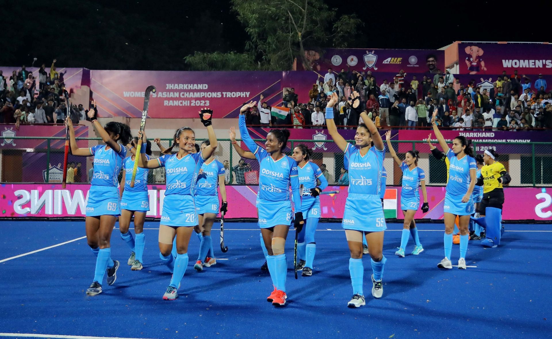 Indian team celebrating after winning against Korea (Picture Credits: Hockey India)