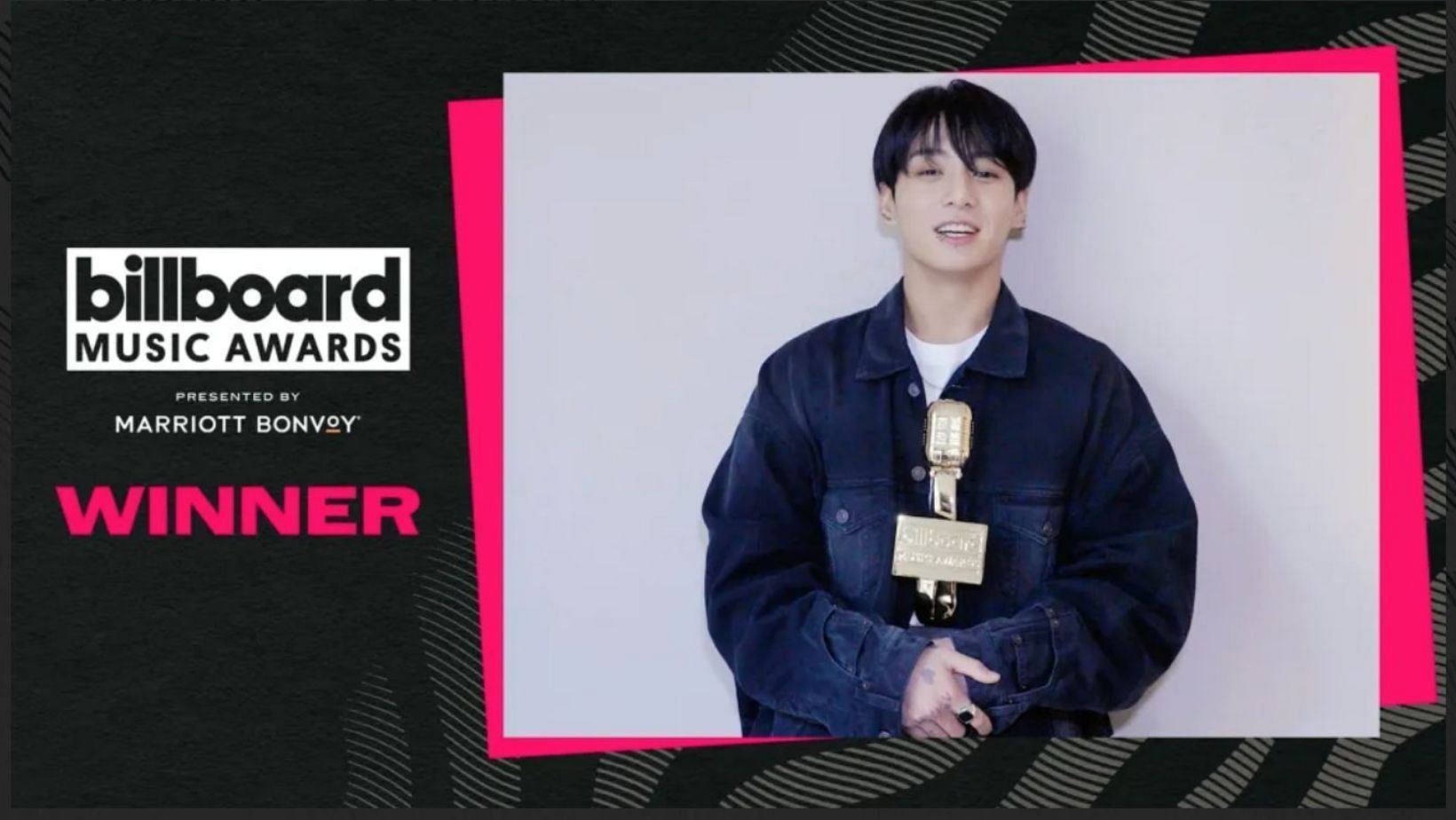 BTS Jungkook wins the Top Global K-Pop Song for &quot;Seven&quot; at the Billboard Music Awards 2023. (Image via X/@ChartObsessed7)