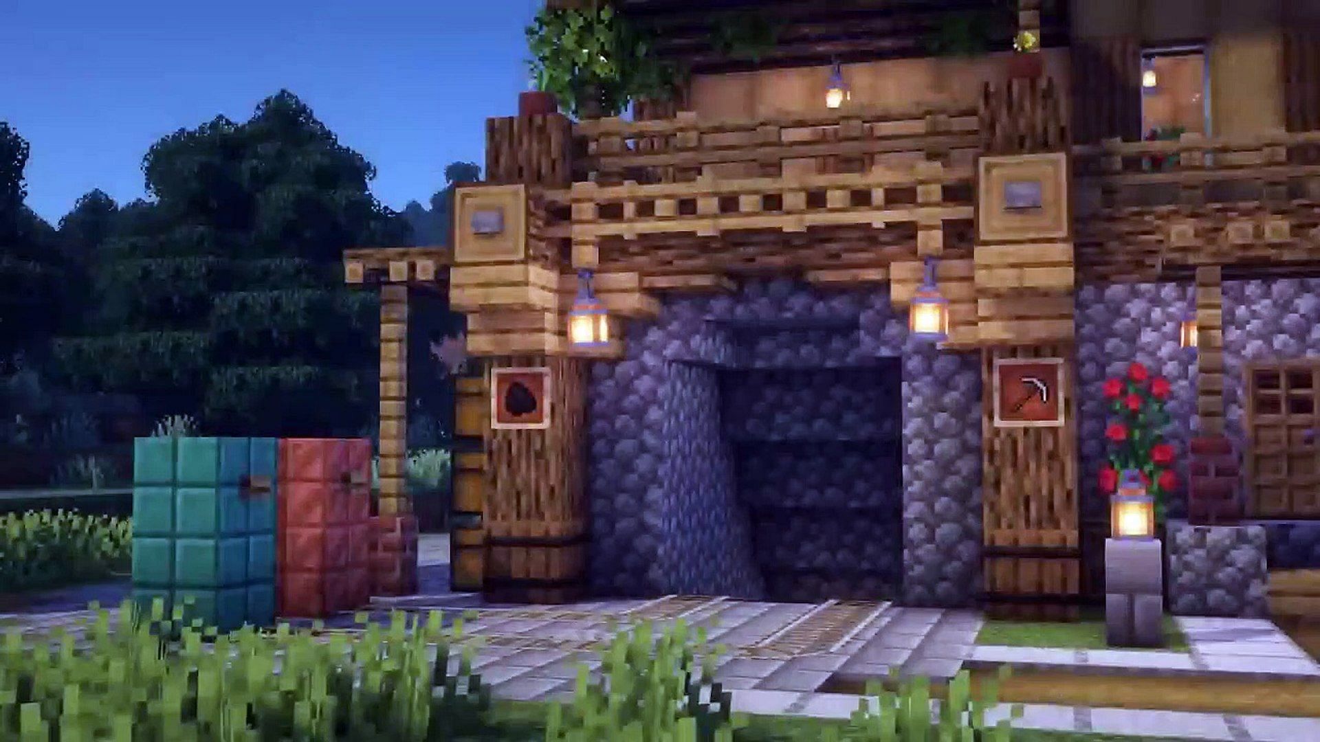 Minecraft fans can cut down on transit times while moving resources by having a mine entrance (Image via DHGamingZone/DailyMotion)