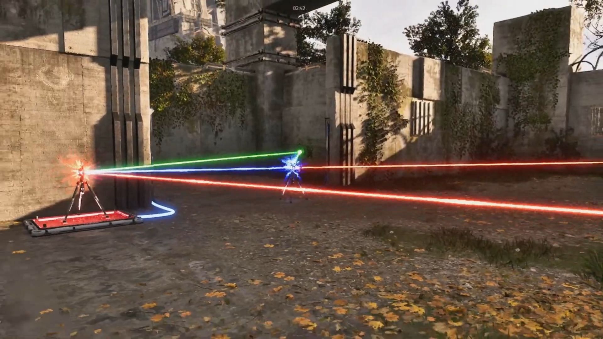 Once done properly, the laser flow will look like this. (Image via Devolver Digital)