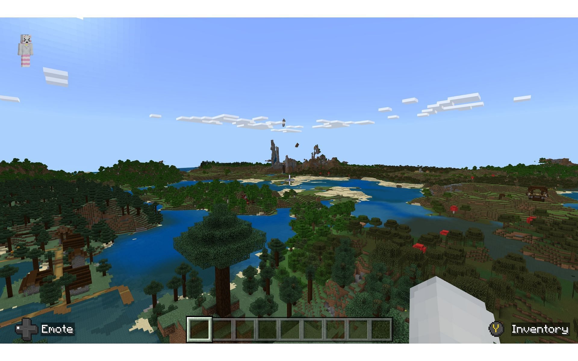 Players can make a sky-high island in this unique seed (Image via Mojang)