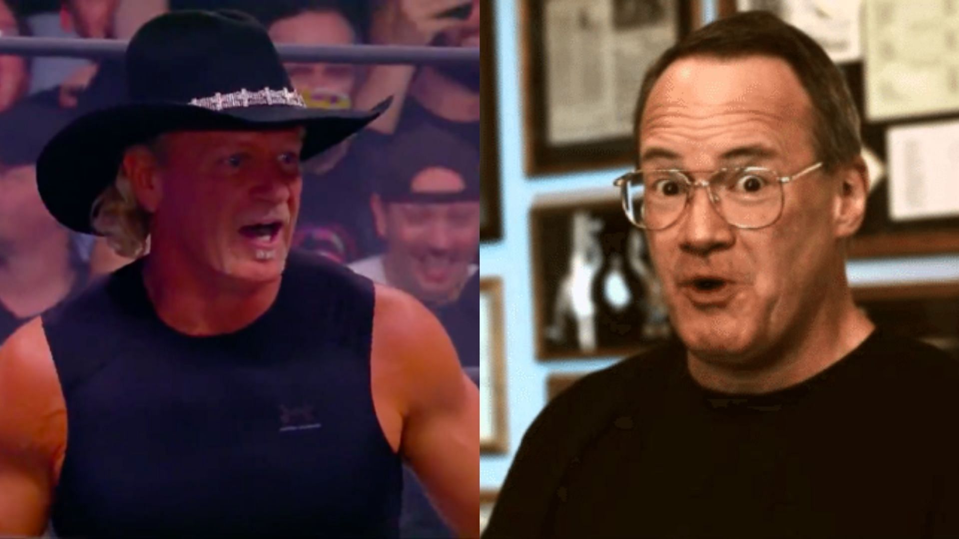 Jeff Jarrett (left), Jim Cornette (right)