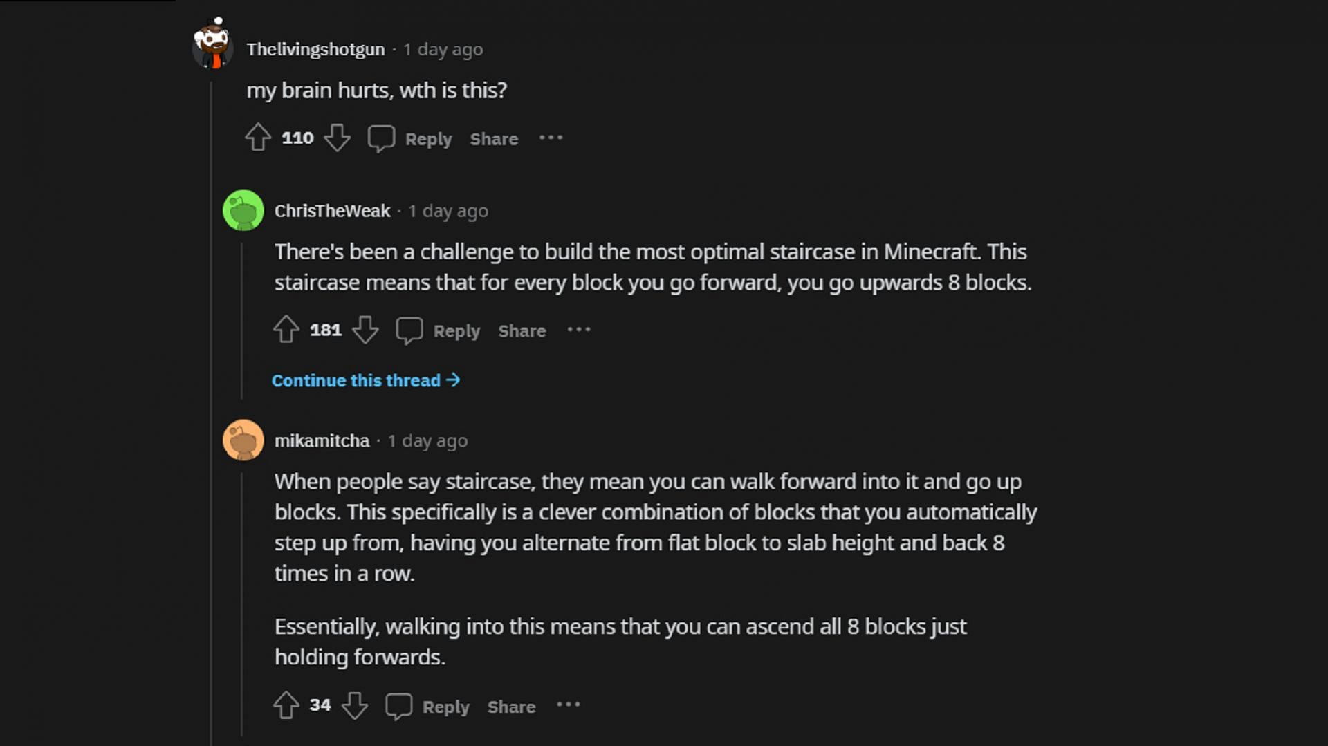 Minecraft fans explain the ingenuity of SomethingRandom&#039;s build (Image via Reddit)