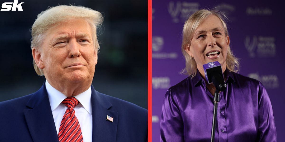 Donald Trump (L) and Martina Navratilova (R)