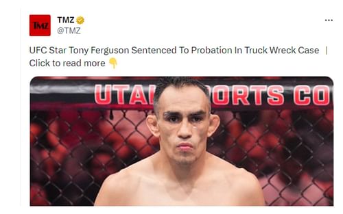 TMZ tweet regarding sentencing.