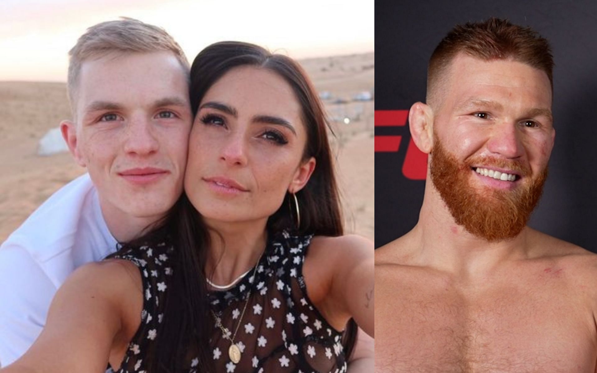 Ian Garry and Layla Anna-Lee (left) and Matt Frevola (right). [via Instagram @laylannalee and UFC]