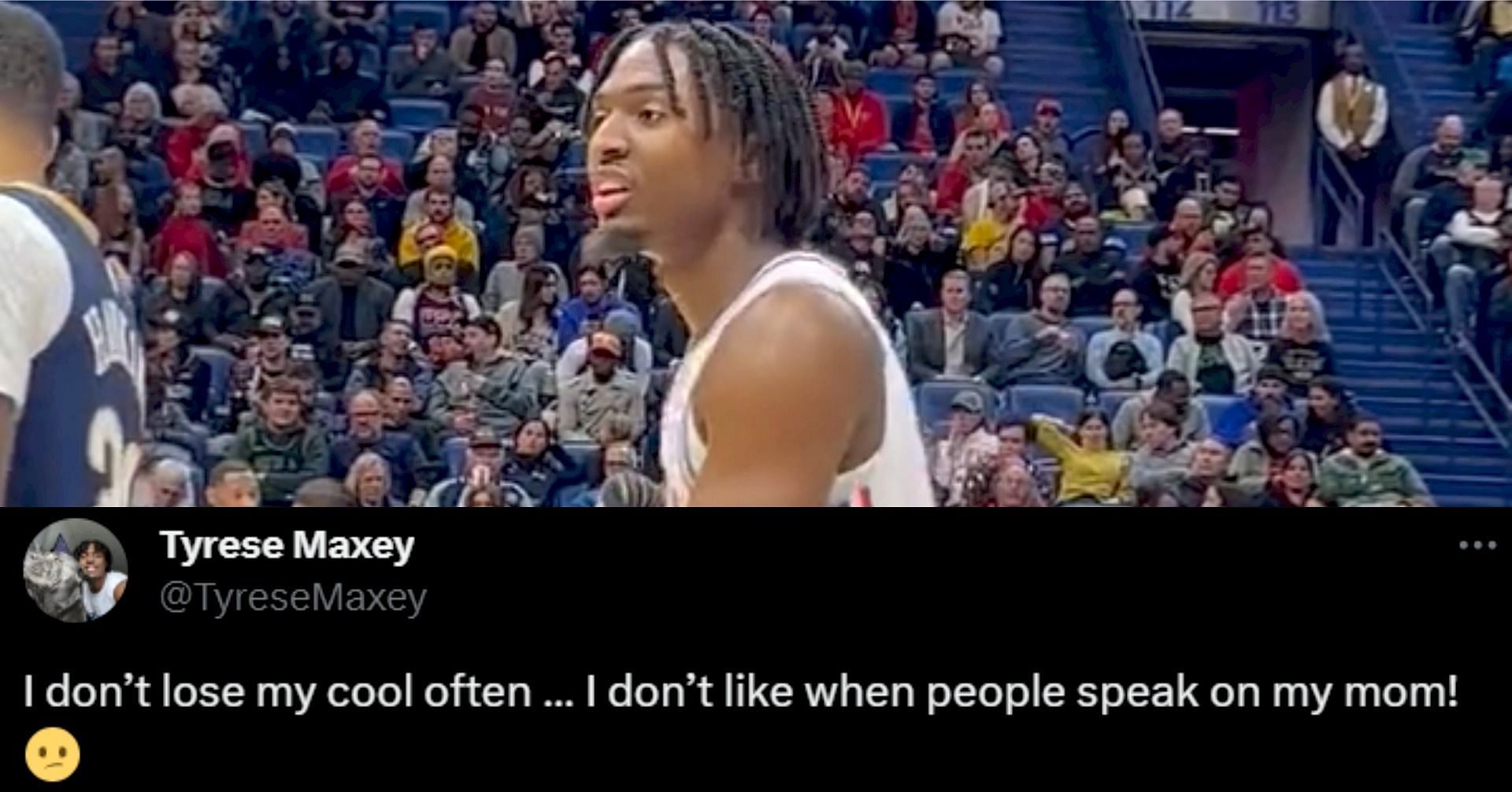 Tyrese Maxey explains the reason behind his confrontation with a courtside heckler.