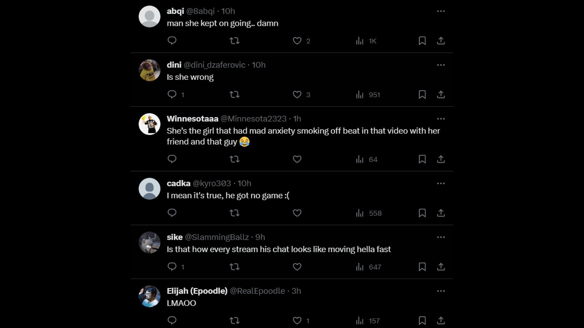 More reactions from fans to xQc getting roasted. (Image via FearedBuck/X)