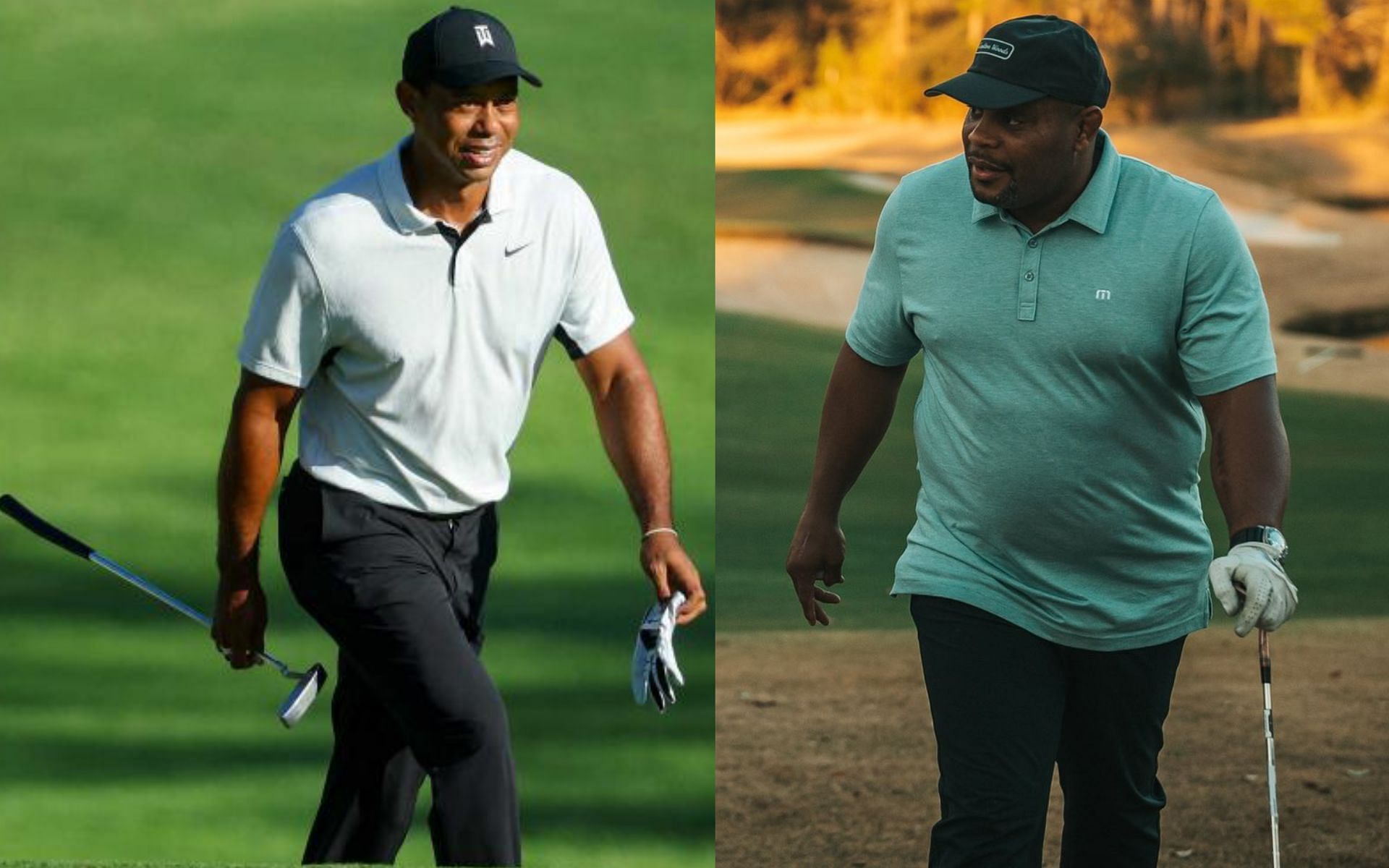 Tiger Woods (left) and Daniel Cormier (right). [via Golf Digest and X @ABREG_1]
