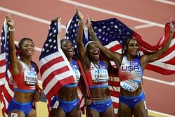"I can't even drive that fast" - Fans react to viral video of team USA women's 4x100m relay win at 2023 World Championships