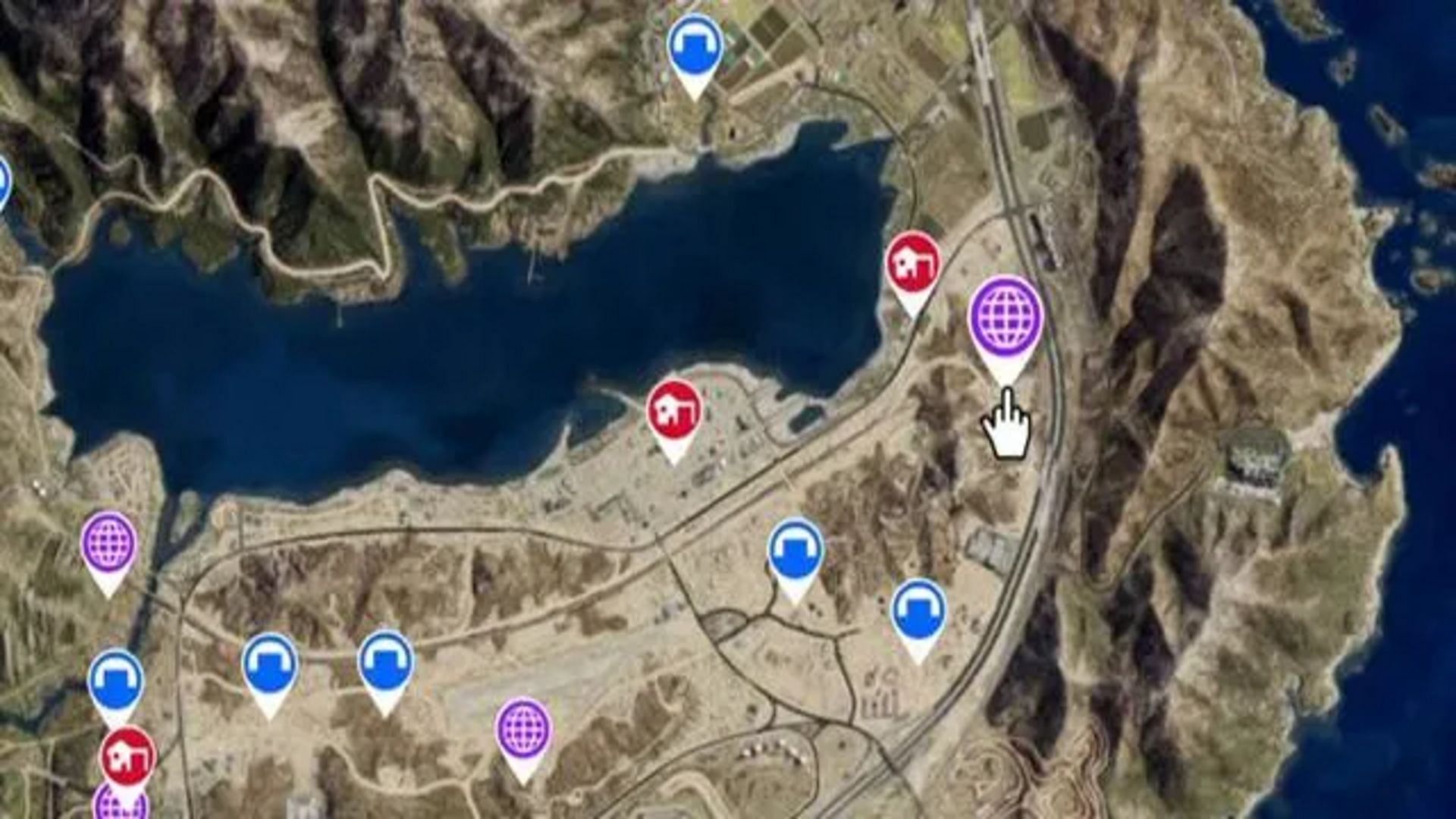 Location of the Sandy Shores Facility on the map (Image via GTA Base)