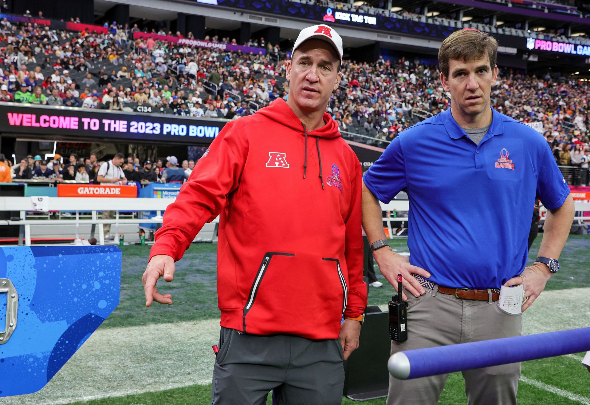Peyton and Eli Manning during the 2023 NFL Pro Bowl Games