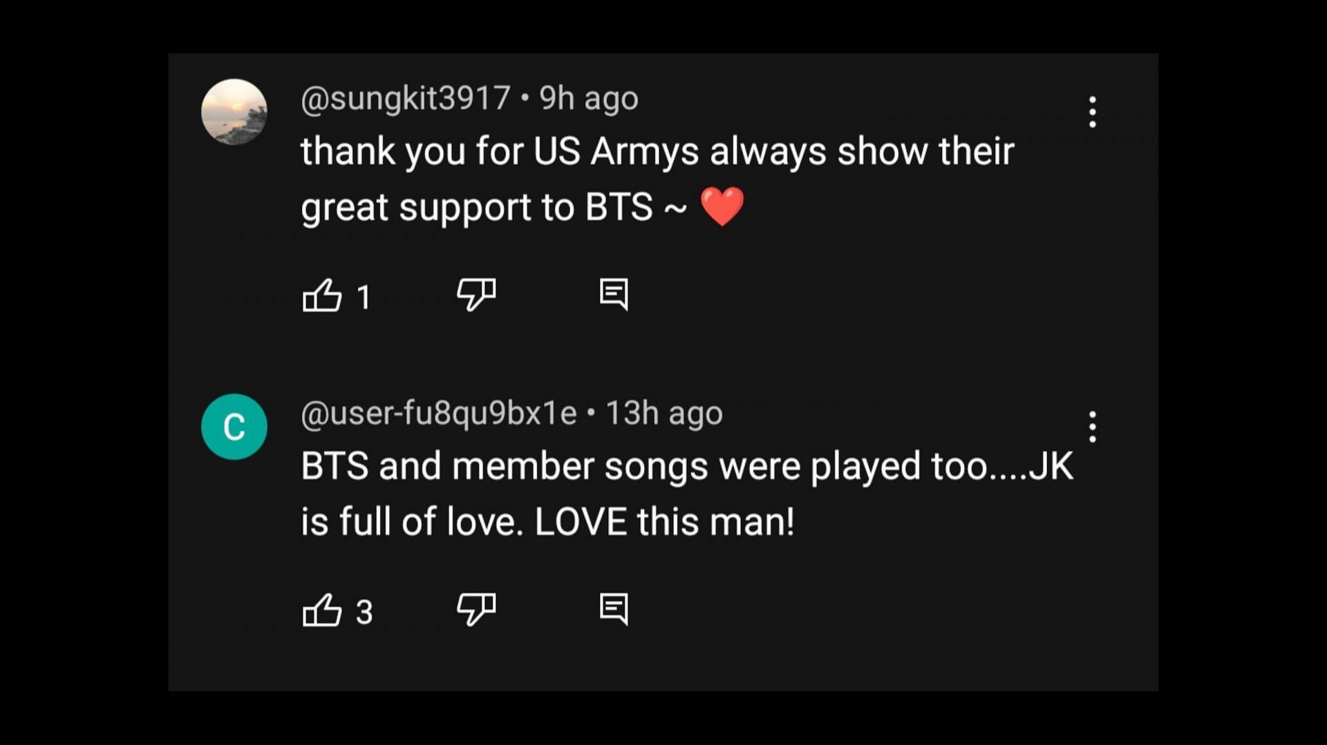 Fans in support of playing BTS songs at JK Golden listening party (Image via M Ross Media YouTube)