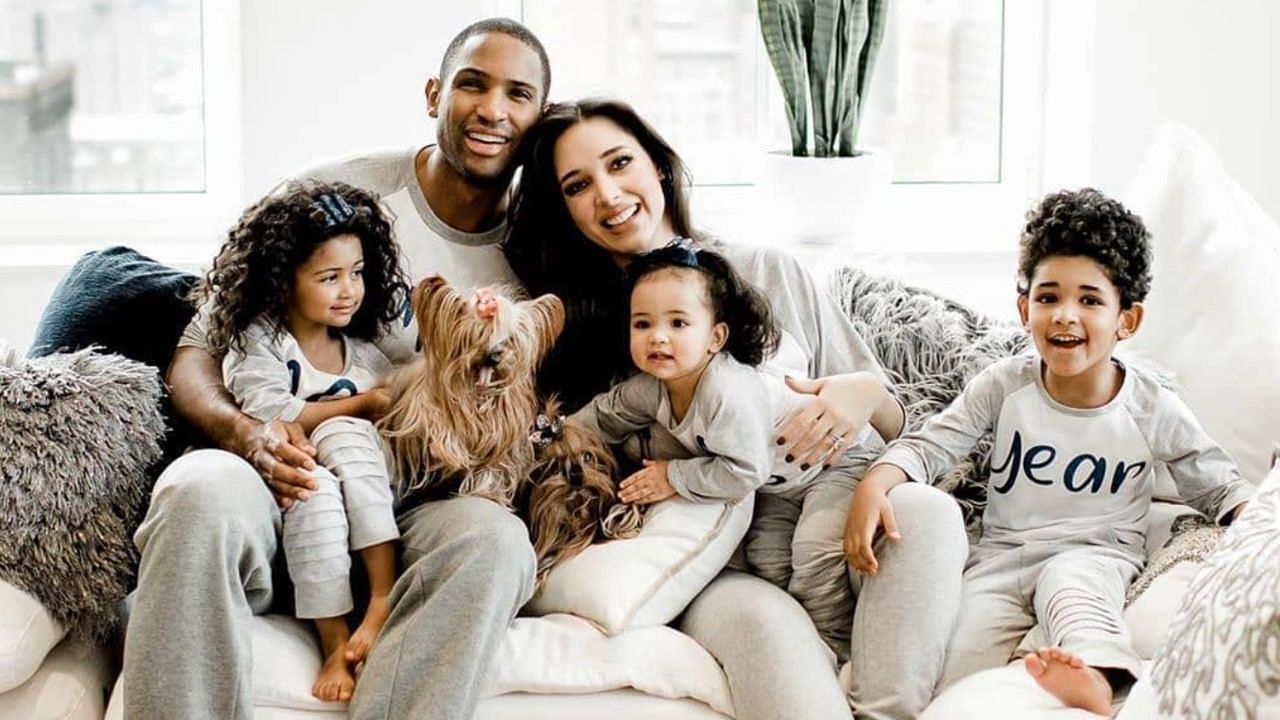 Al Horford of the Boston Celtics with his family.