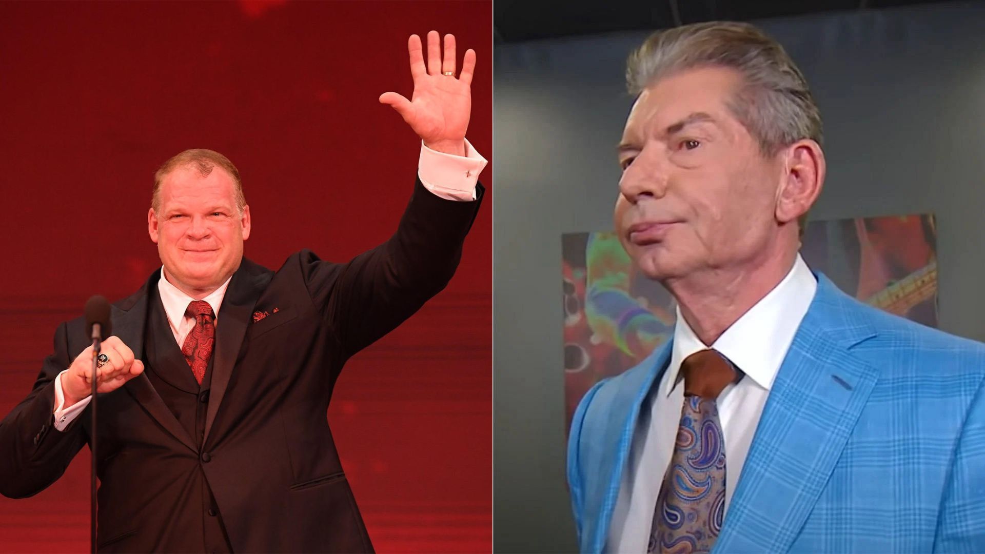 Kane (left); Vince McMahon (right)