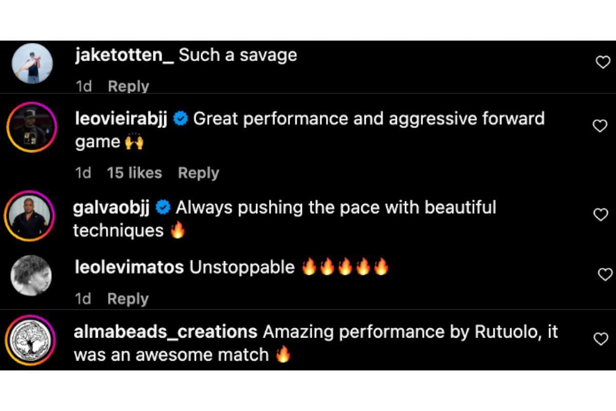 Screenshot of fans&#039; comments about Tye Ruotolo