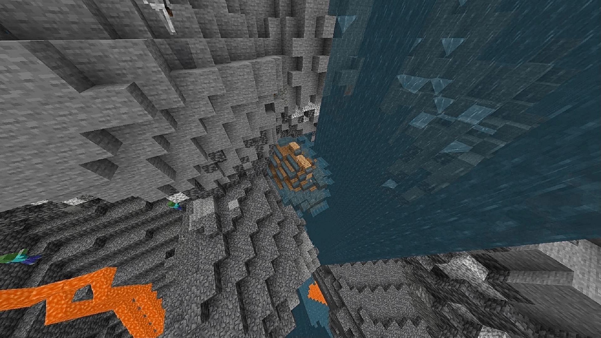 One ship took quite a bad path in this Minecraft seed (Image via YourLocalKnight/Reddit)