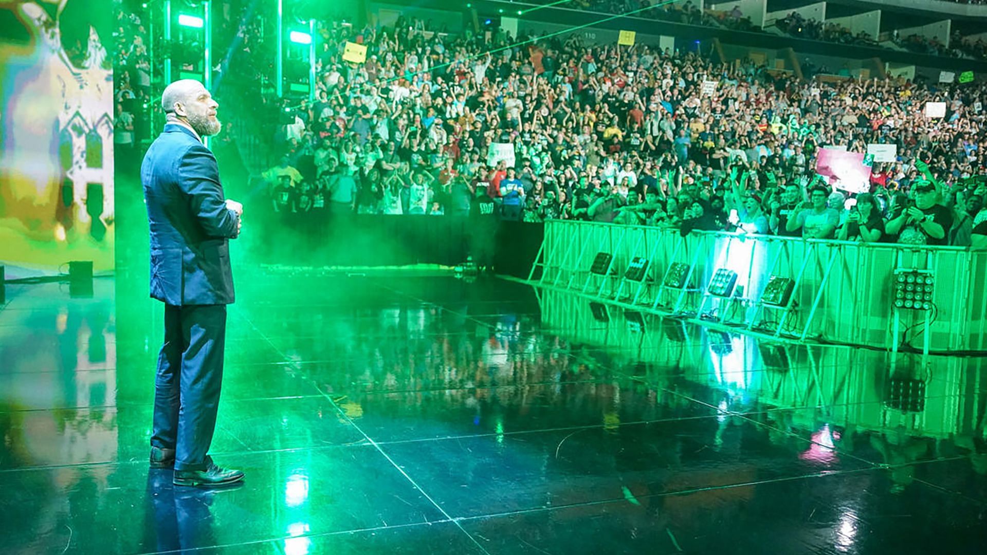 Triple H makes his entrance to cheers on WWE TV