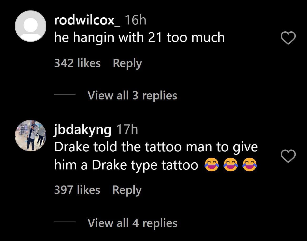 Netizens trolled Drake for getting a face tattoo (Image via Instagram)