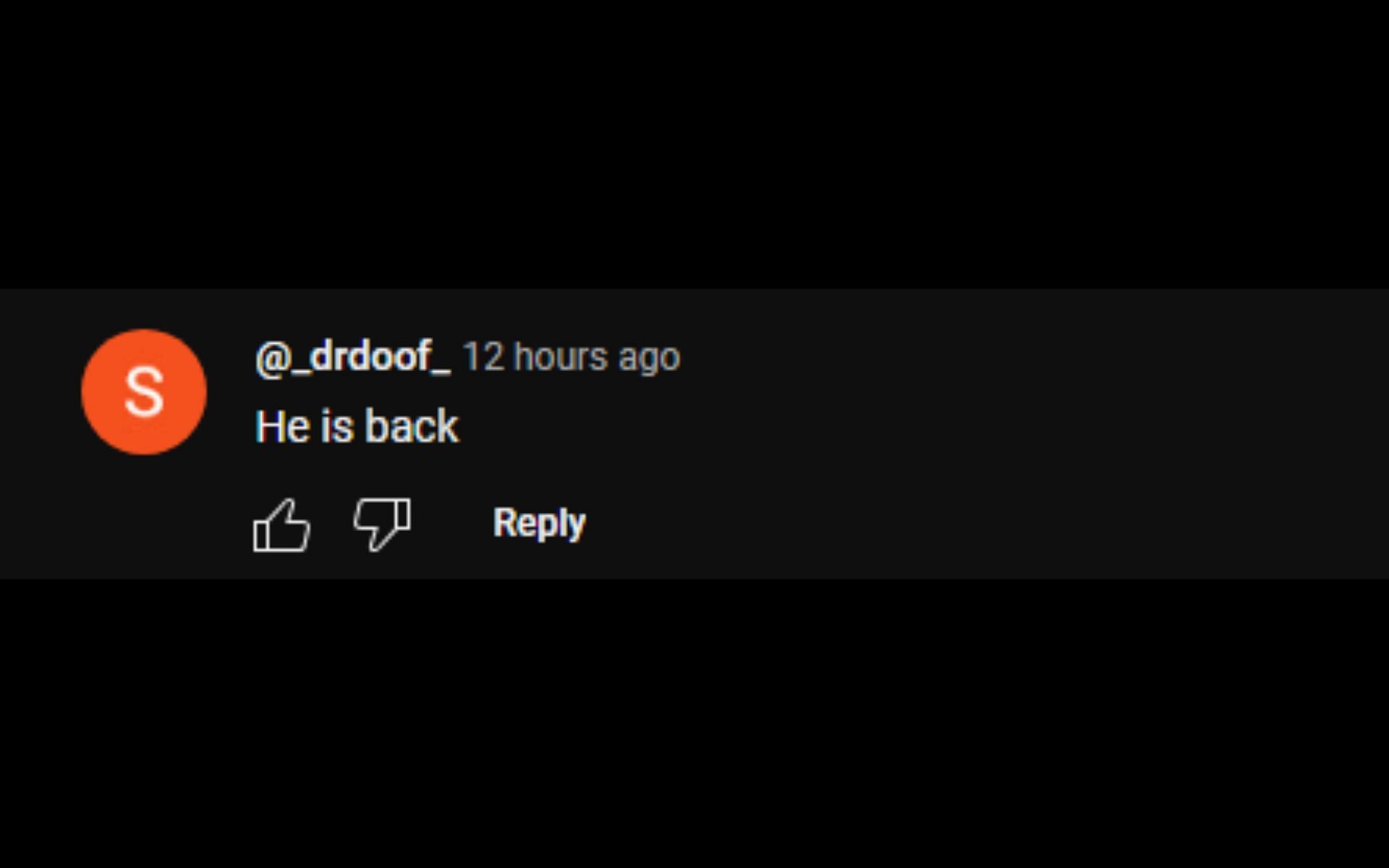 One fan comment on Juul Trooper&#039;s comeback (Image via YouTube)