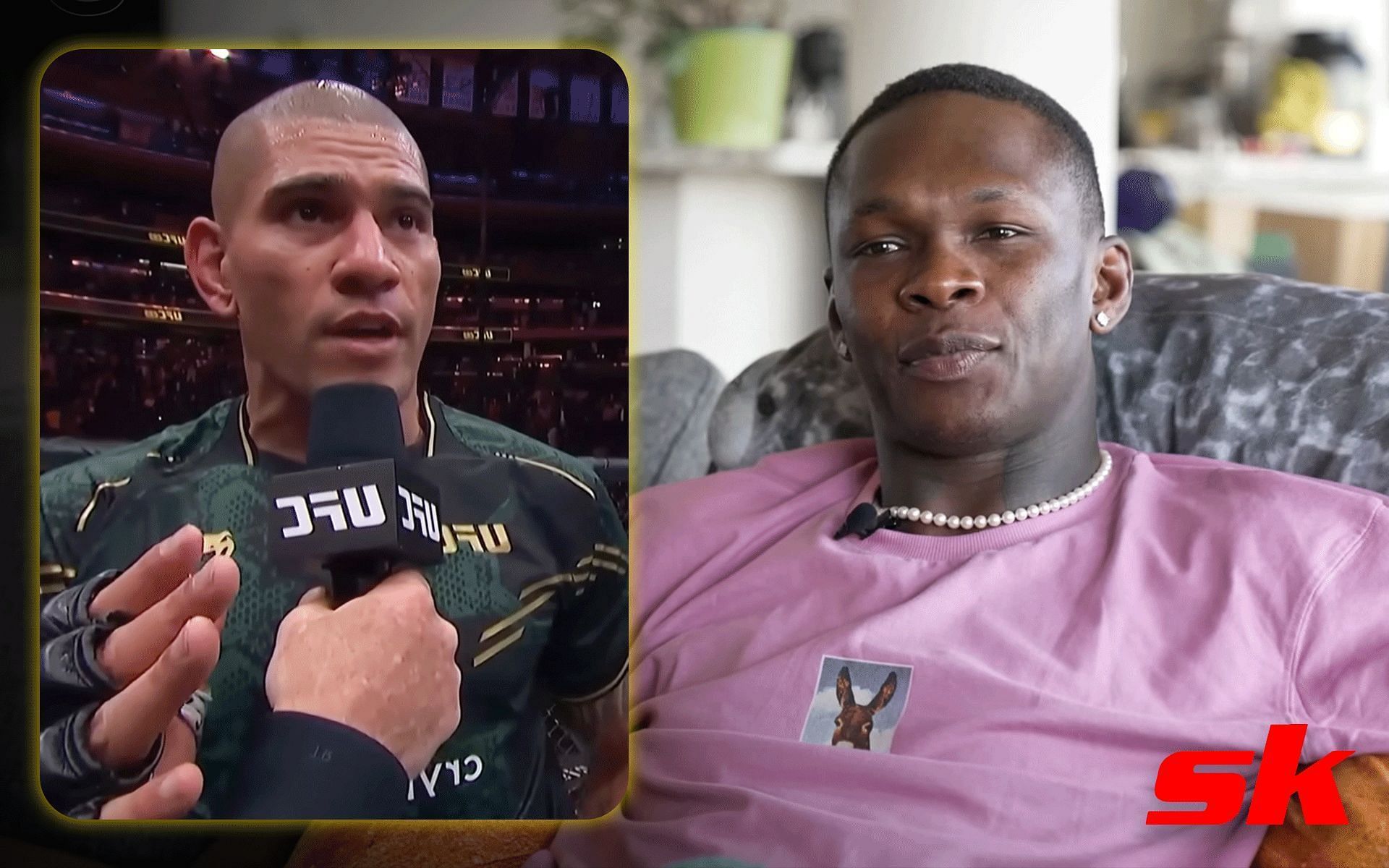 Alex Pereira (left) Israel Adesanya (right) [Image courtesy @FreeStylebender @ufc on YouTube]