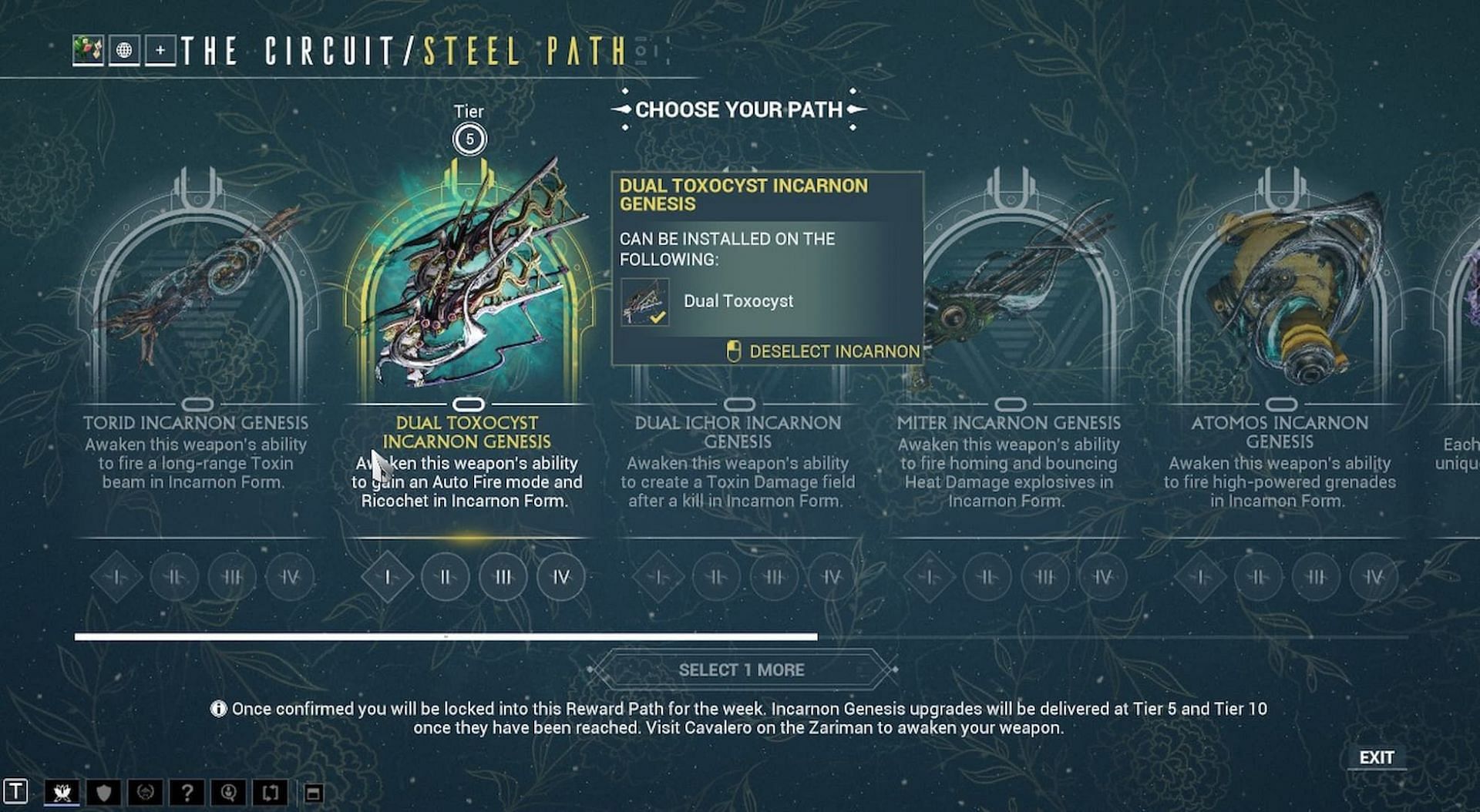 You can select this Incarnon Adapter from a total of 5 during rotation E of Warframe Circuit rewards (Image via Digital Extremes)