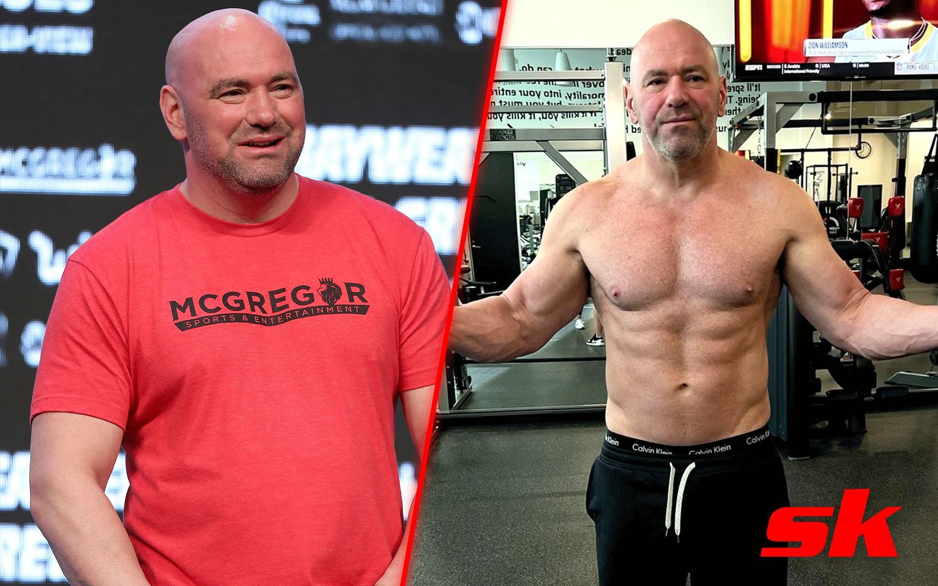 Dana White (Left and Right) [*Image courtesy: Getty Images and @danawhite Instagram]