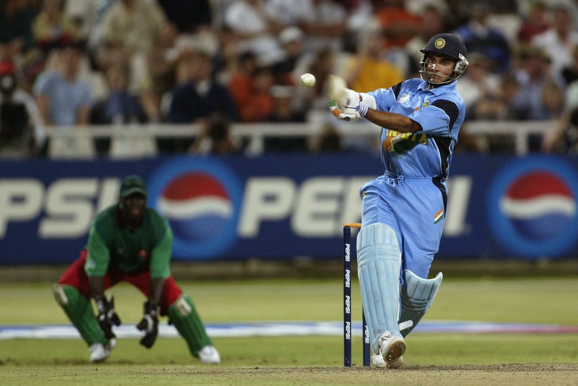 Sourav Ganguly batting during the 2003 World Cup. (Pic: Getty Images)