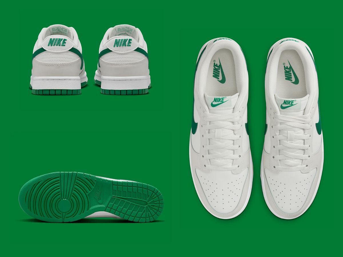 Dunk Low &ldquo;Summit White/Malachite&rdquo; Sneakers Overview (Image via Sneaker News)