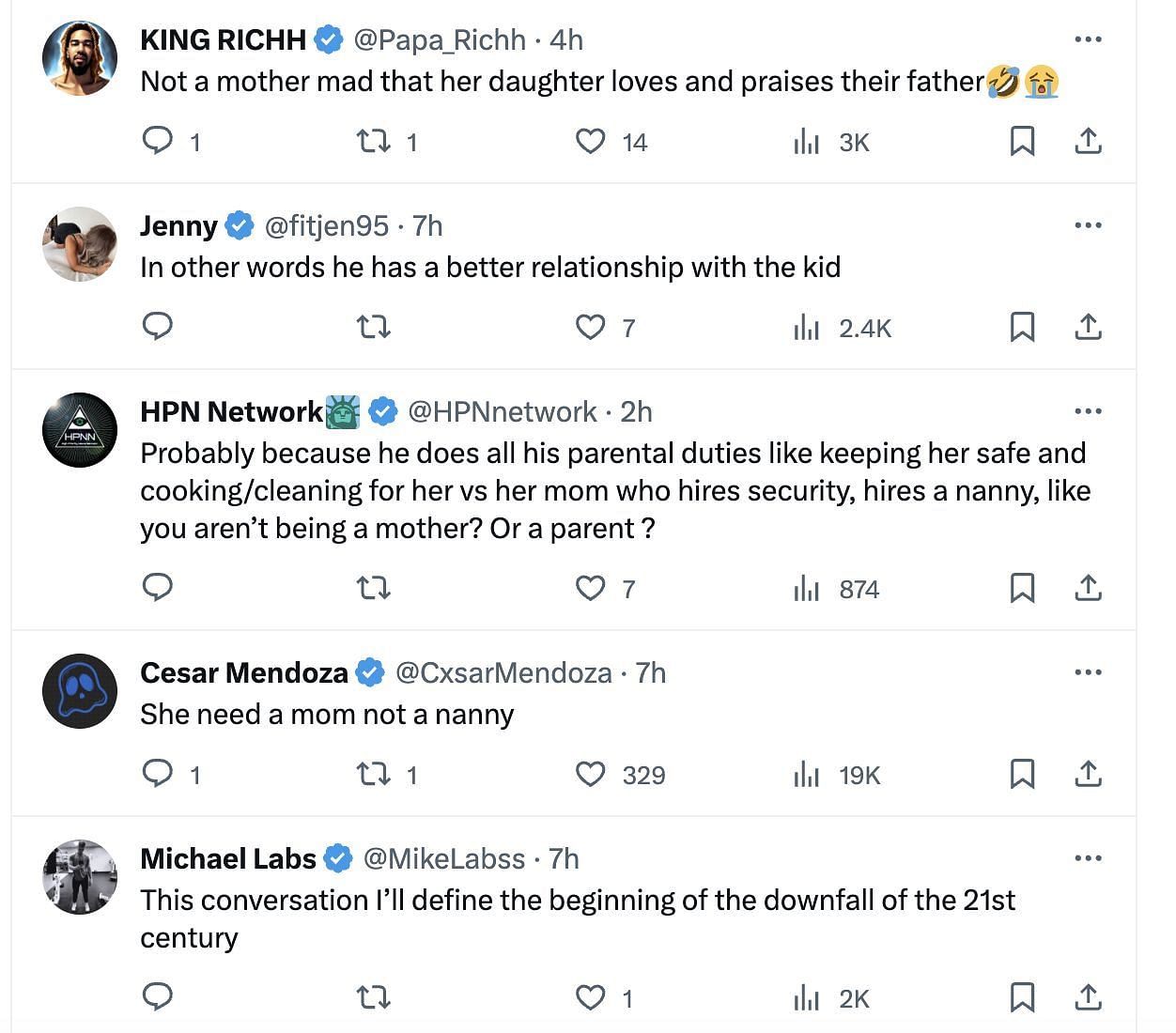 Social media users comment on Kim sharing how her 10-year-old daughter prefers to hang out at Kanye&#039;s house more (Image via Twitter)