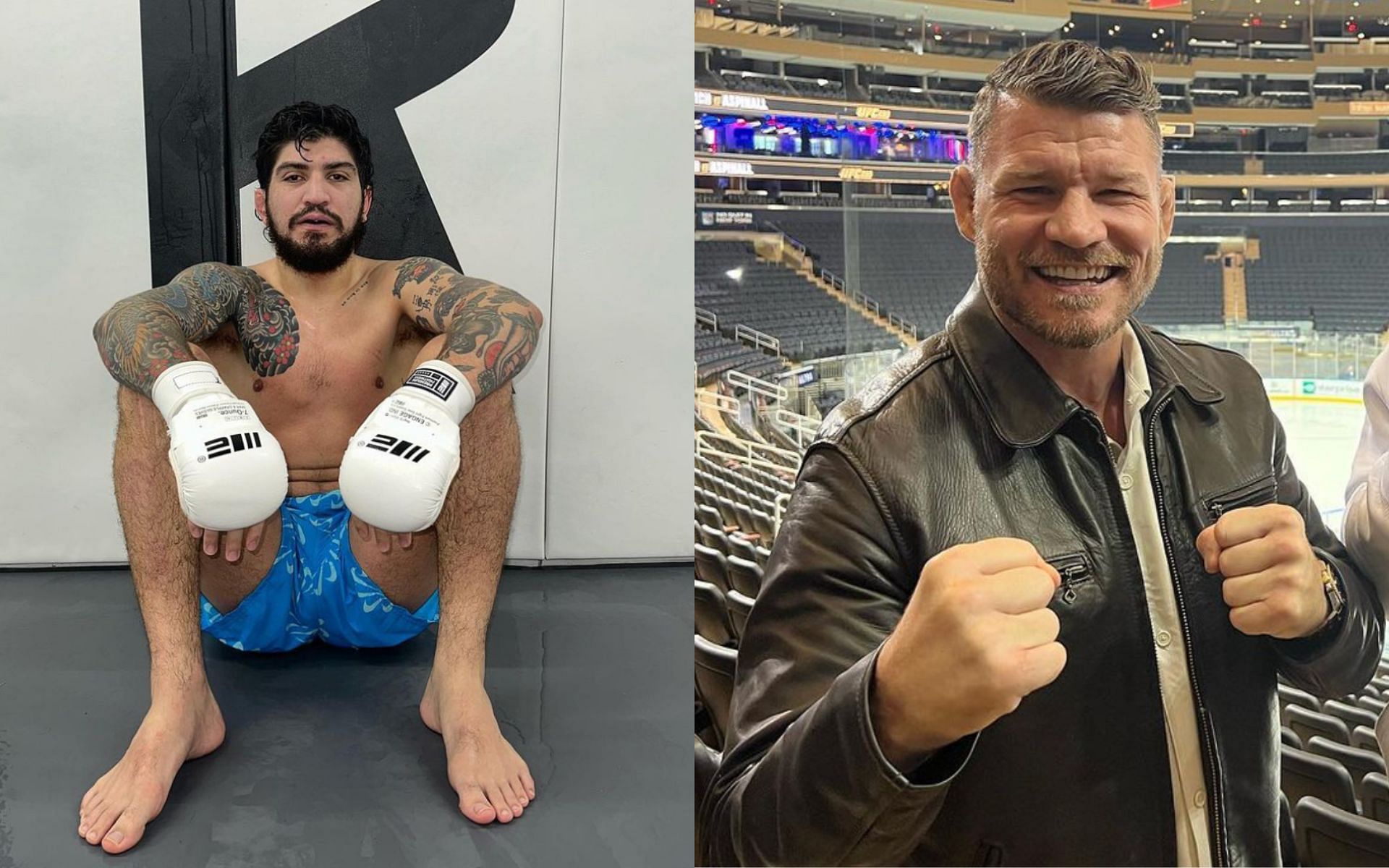 Dillon Danis (left) and Michael Bisping (right) [Photo Courtesy @dillondanis and @mikebisping on Instagram]