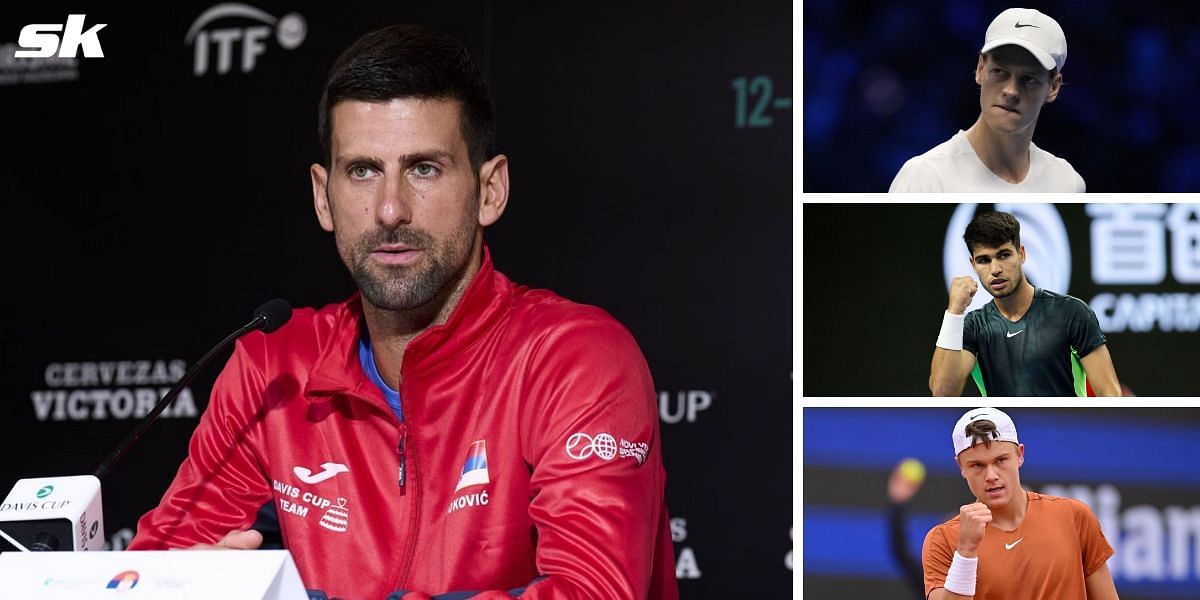 Jannik Sinner defeats Novak Djokovic at the 2023 ATP Finals 