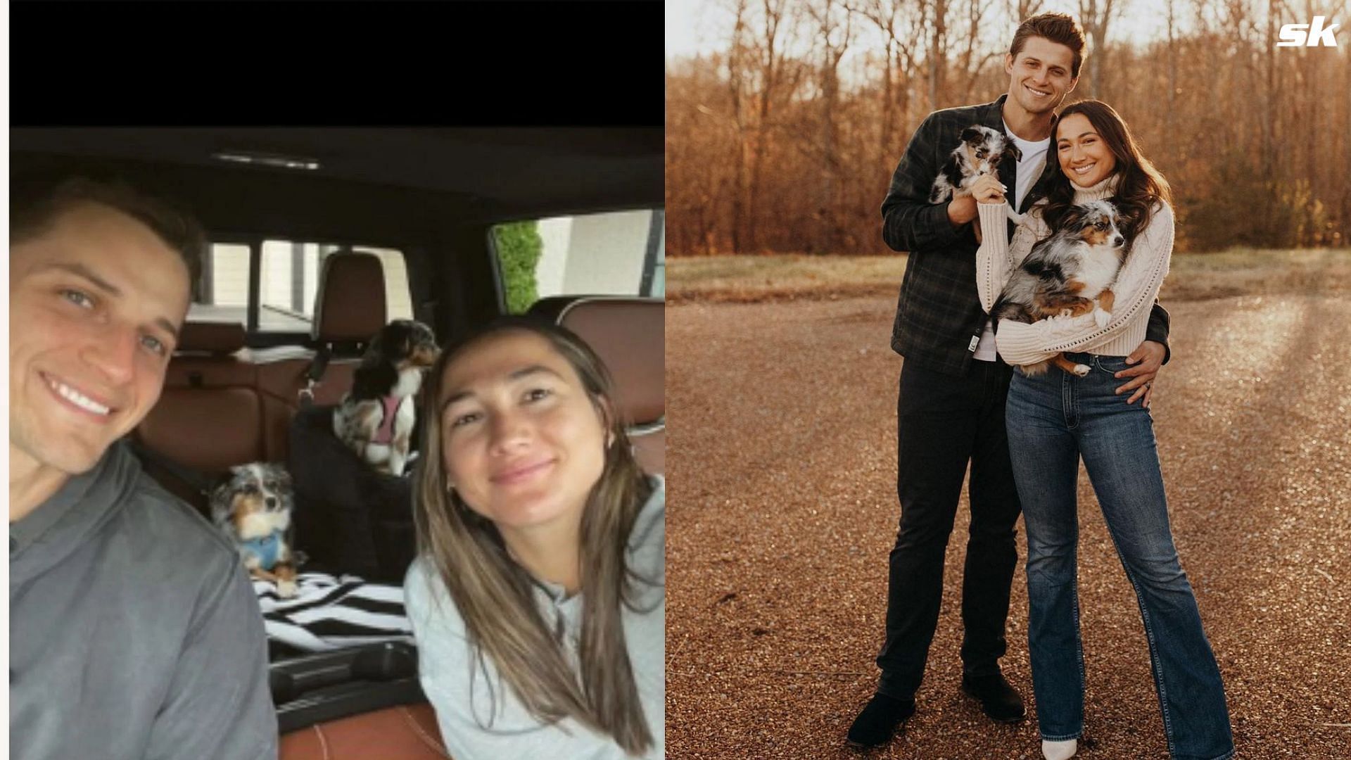 Corey Seager and wife Madisyn on a road trip with their dogs 