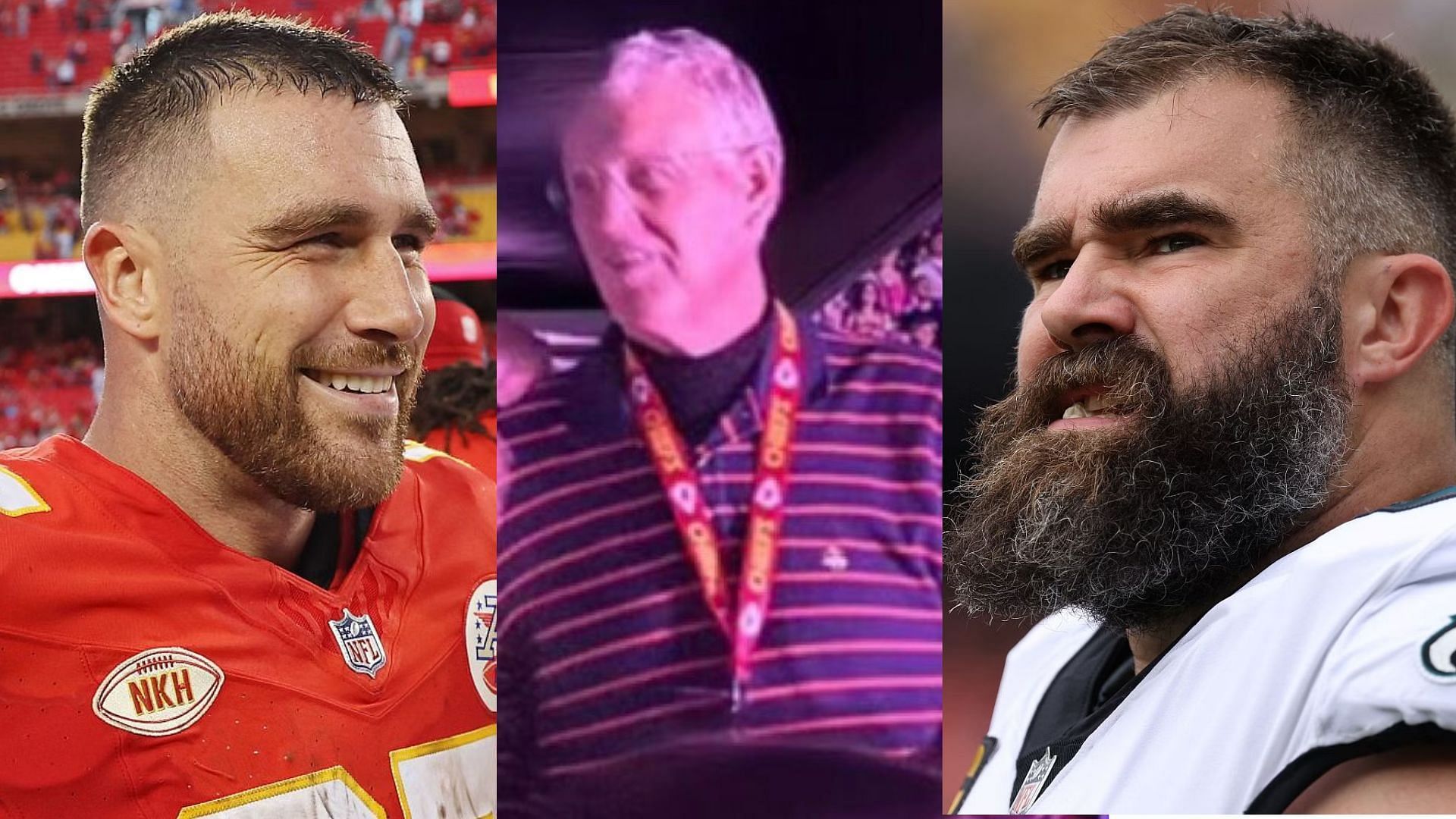 Travis Kelce, Scott Swift, and Jason Kelce (Image credit: MLFootball on Twitter)