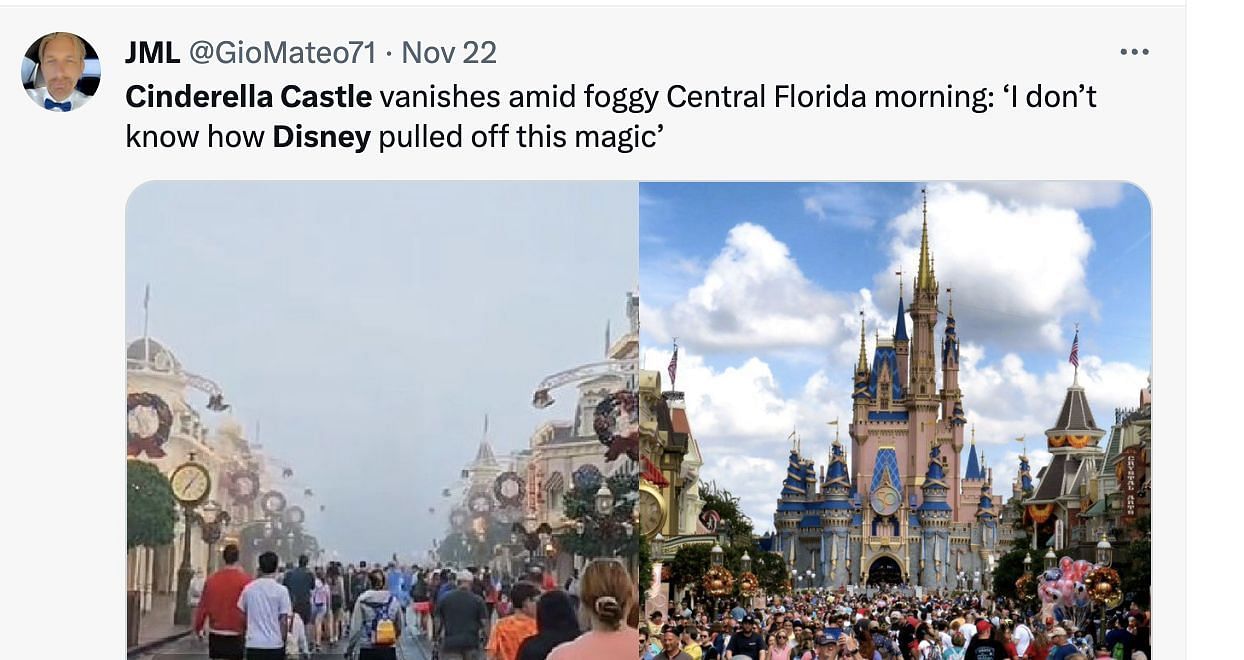 Fake news debunked: A website misreports about Disney permanently removing the iconic and popular Cinderella Castle. (Image via Twitter)