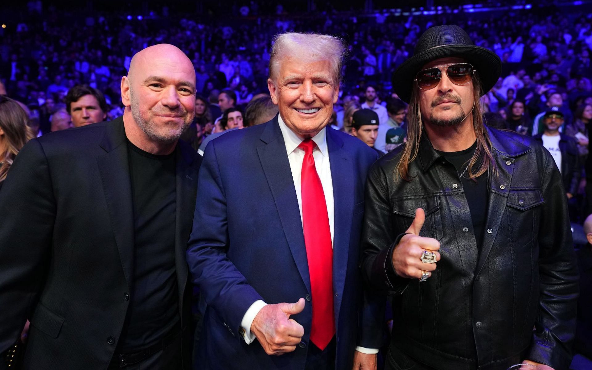 Dana White, Donald Trump and Kid Rock. [via Zuffa LLC]