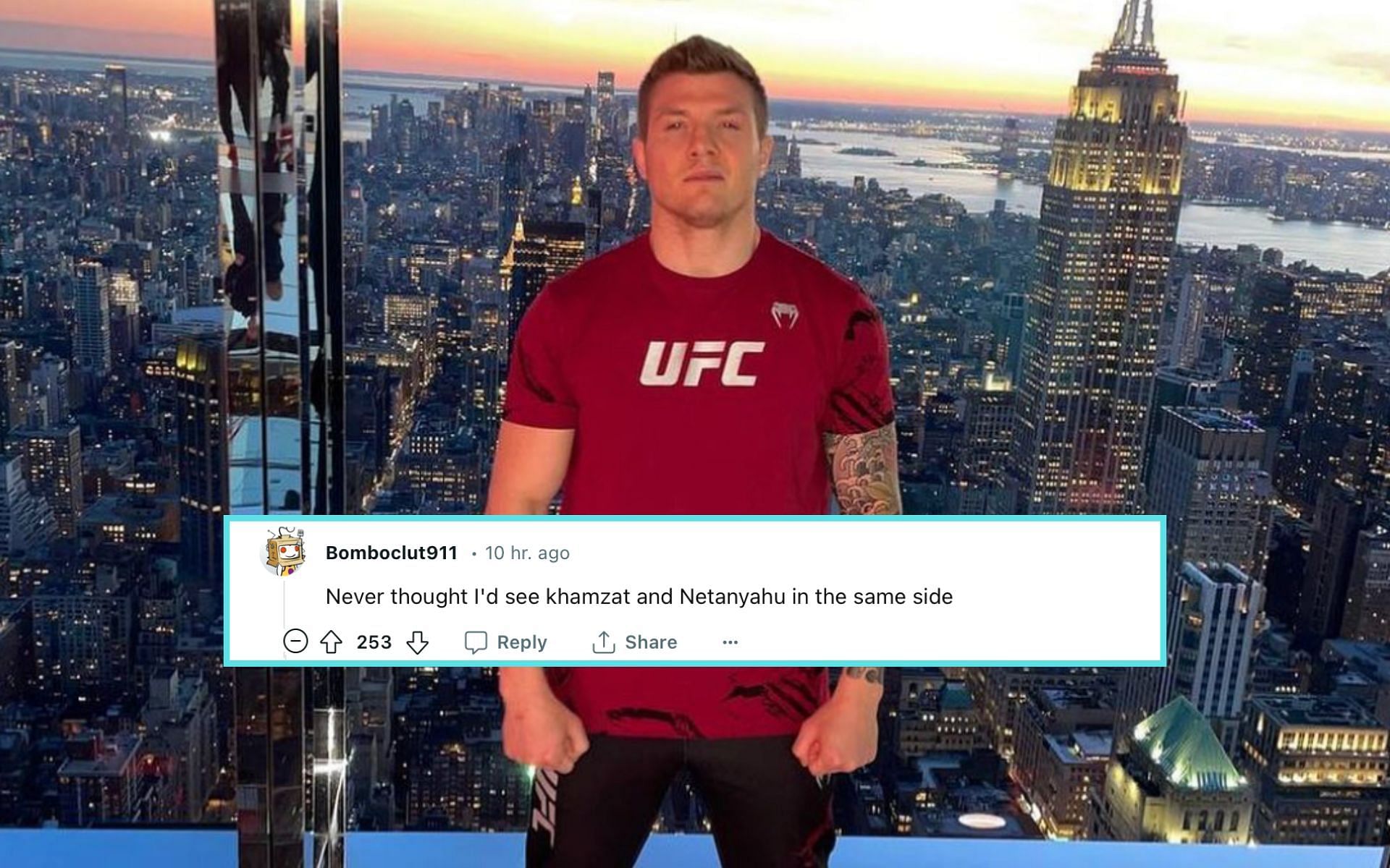 Marvin Vettori [Photo Courtesy @marvinvettori on Instagram and r/ufc on Reddit]