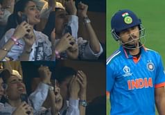 [Watch] Athiya Shetty's disappointed reaction to Shreyas Iyer's dismissal in IND vs Sri Lanka 2023 World Cup clash goes viral