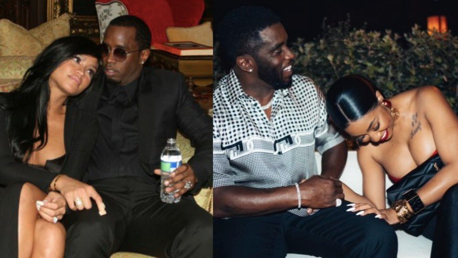 Cassie and Diddy/ Caresha and Diddy (Image via  For All The Dogs and  Nathalie Vee /X)