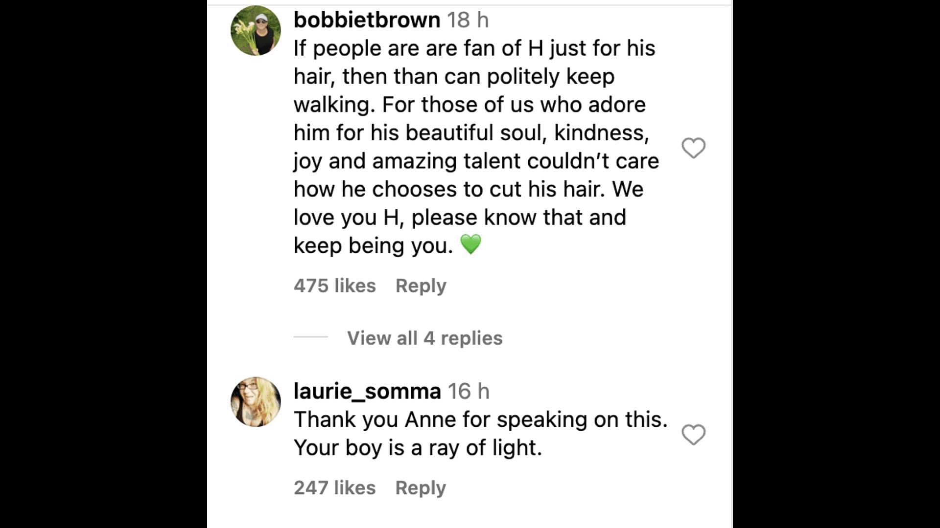 Social media users go gaga as Harry&#039;s mother, Anne Twist comes out in support of her son after the netizens bashed him for his new haircut. (Image via Instagram)