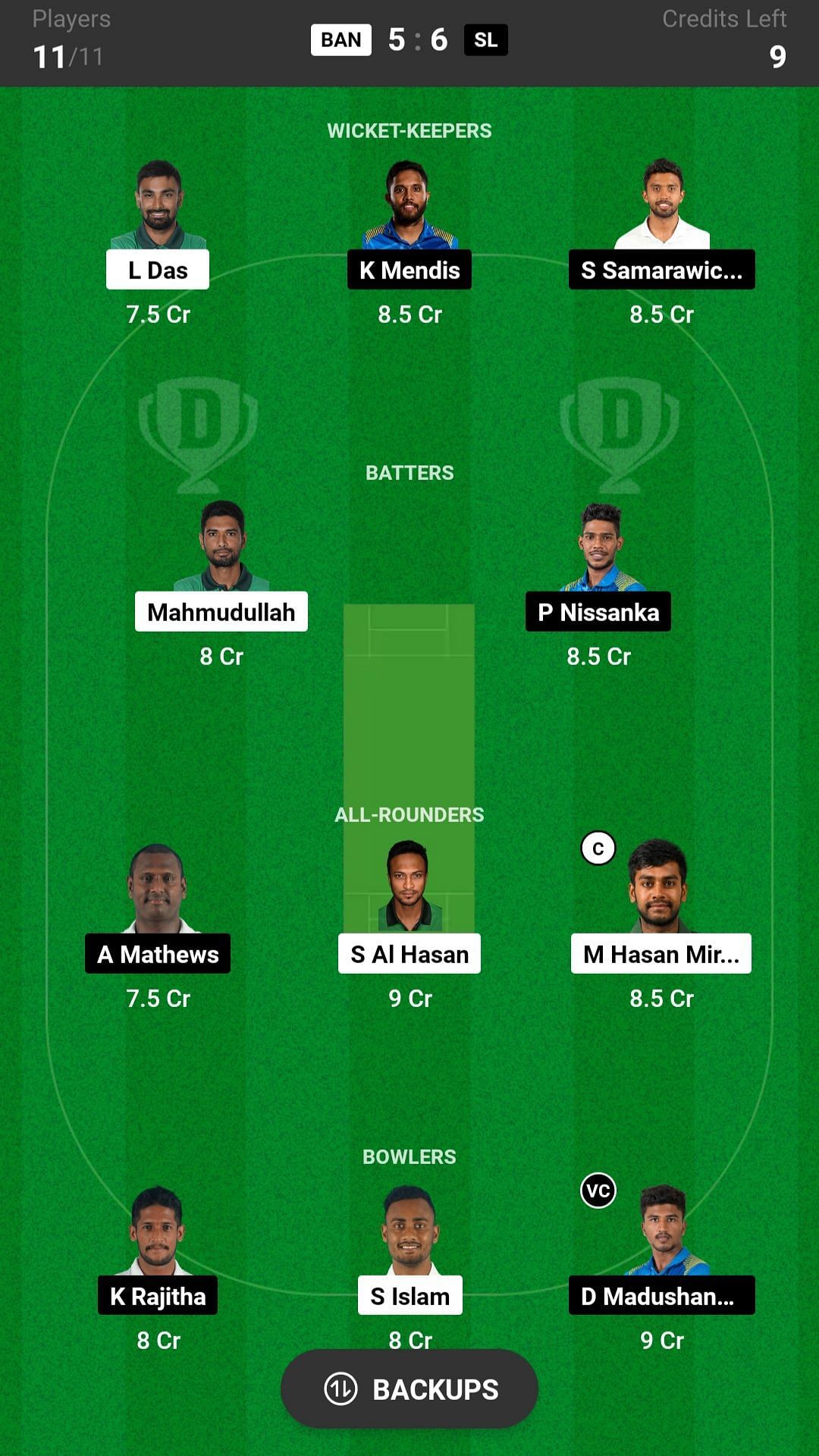 Sl Vs Ban Dream11 Prediction Fantasy Cricket Tips Todays Playing 11 And Pitch Report For Icc 9429