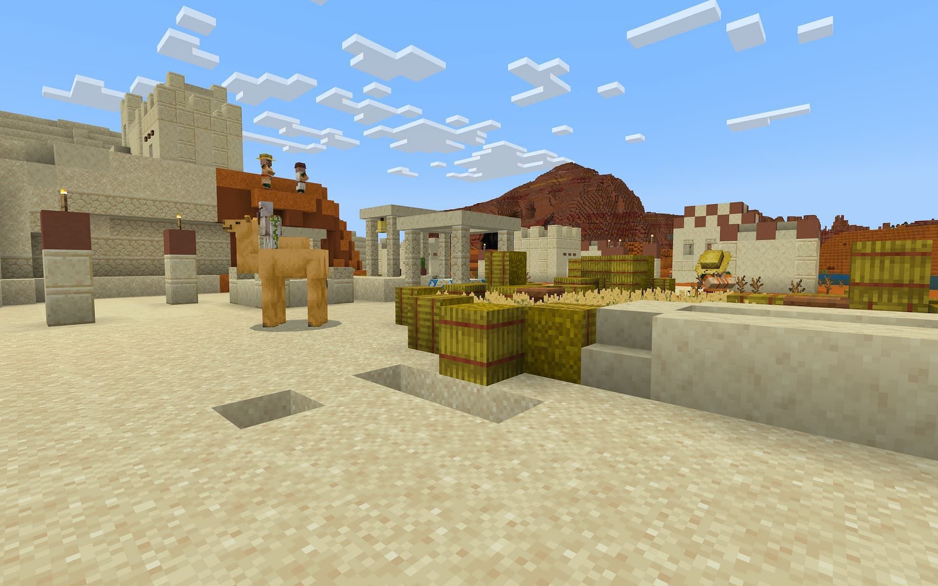 Rest up and gather supplies and camels in this Minecraft village (Image via Mojang)