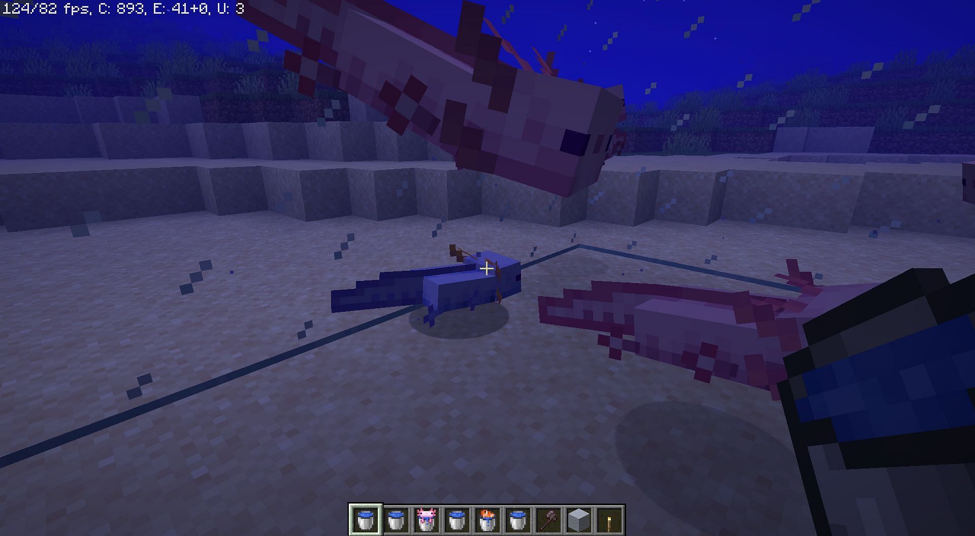 Axolotls have excellent swimming speed in Minecraft (Image via Mojang)